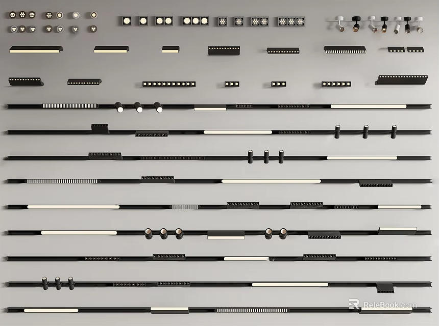 Various Types of Modern Downlights and Spotlights for Home Interior Lighting 3d model 