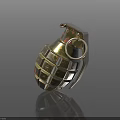 Metallic Hand Grenade With Classic Design Safety Pin And Reflective Finish On Dark Surface