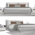 modern double bedside table carpet 3d model