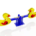 Yellow Duck Shaped Seesaw With Blue Stand For Outdoor Children Playground