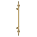 Ornate Brass Classical Style Door Handle with Decorative Ends and Long Bar Design