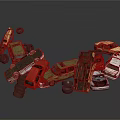 Pile of Abandoned Scrap Cars With Various Colors Tires And Different Models