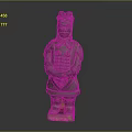 Intricate Ancient Warrior Sculpture Carving With Traditional Armor And Standing Pose