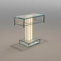 Modern Glass Table Lamp With Transparent Frame And Illuminated Central Structure