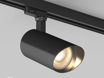 Black Track Spotlight with Bright Illumination for Modern Home Ceiling Lighting 3d model