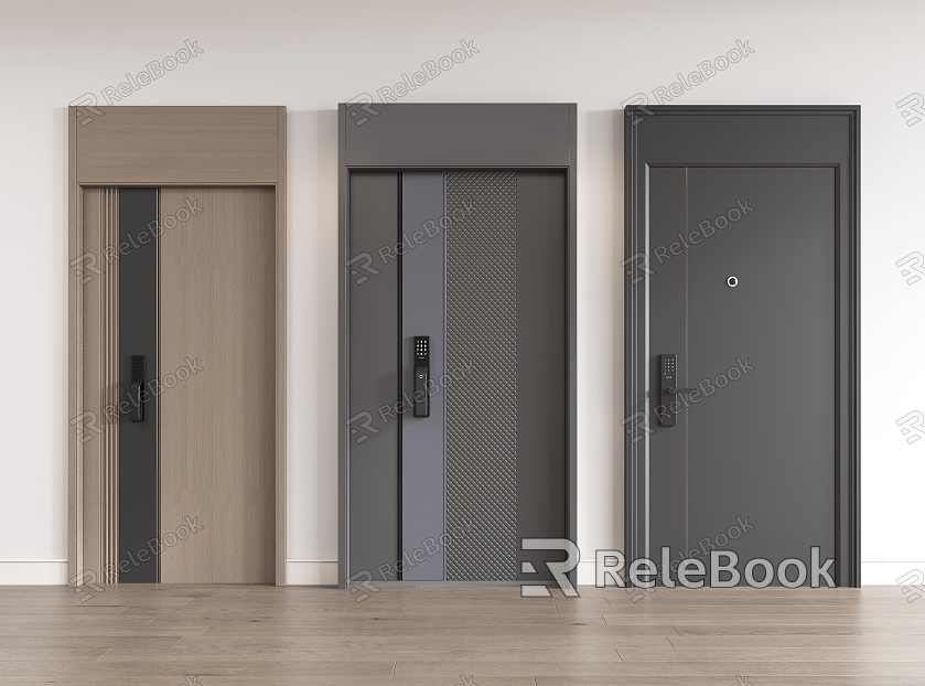 Single door combination security door timber swing door model