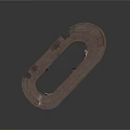 Ancient Circular Architectural Structure Model With Wooden Top And Stone Pillar Supports