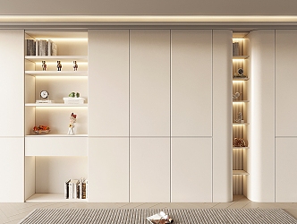 Modern Decorative Cabinet Cream Bookcase 3d model