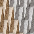 Modern Geometric Decorative Components With Brown Gray Textured Surface For Wall Design 3d model