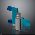 Portable Medical Electronic Inhaler Device with Blue Casing and Silver Canister