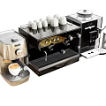 Professional Commercial Coffee Equipment With Espresso Machine Grinder Cups And Accessories