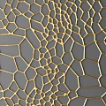 Golden Honeycomb Pattern Modern Wall Decoration With Intricate Geometric Design
