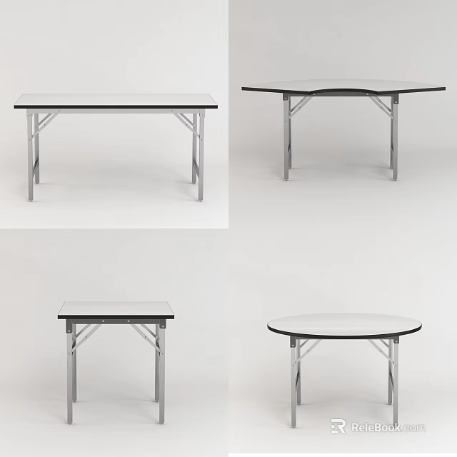 Functional Table With Modern Design Metal Frame And Various Shapes For Home Office 3d model 