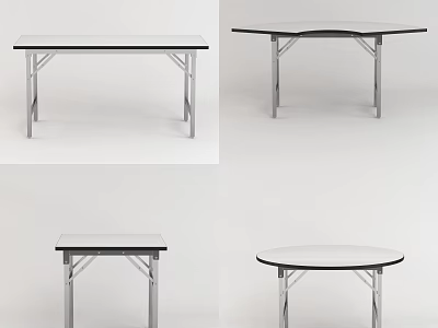 Functional Table With Modern Design Metal Frame And Various Shapes For Home Office 3d model