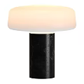 Modern Table Lamp with White Lampshade Black Marble Base and Soft Lighting Design 3d model