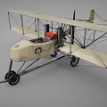 Vintage Biplane Model With Wooden Wings Propeller And Landing Gear