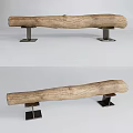 Wooden Public Chair With Natural Texture And Metal Legs Modern Design