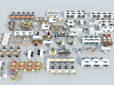 Diverse Modern Office Desk Designs With Various Styles And Workspace Solutions 3d model