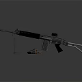Military Machine Gun With Tripod Stand Detachable Magazine Scope And Ammunition Box