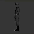 Dark Formal Uniform With Golden Buttons Decorations Cap And Black Boots