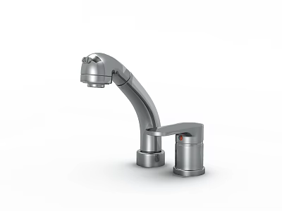 Modern Kitchen Faucet With Chrome Finish Swivel Spout And Single Handle Design 3d model