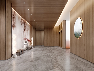 New Chinese Elevator Hall 3d model