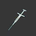 Traditional Medical Device Syringe With Transparent Barrel Red Liquid And Metal Needle