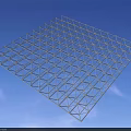White Geometric Grid Structure As Architectural Roof Component With Sky Background