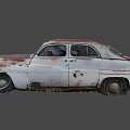 Functional Car With Rusted Exterior And Vintage Weathered Classic Body