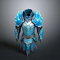 Blue Ice Crystal Fantasy Weapon With Magical Design For Game Characters