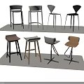 Modern Bar Stools With Different Designs And Various Color Options 3d model