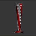 Modern Red And Silver Tall Vase With Geometric Patterns And Stable Base