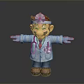 Doctor Mario Character Figurine In White Coat With Stethoscope Red Tie And Blue Gloves