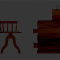 Traditional Wooden Office Desk With Multiple Drawers And Green Padded Chair Design