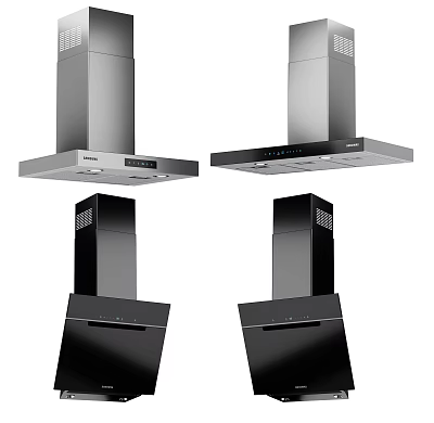 Stainless Steel And Black Modern Kitchen Range Hoods As Kitchen Appliances 3d model