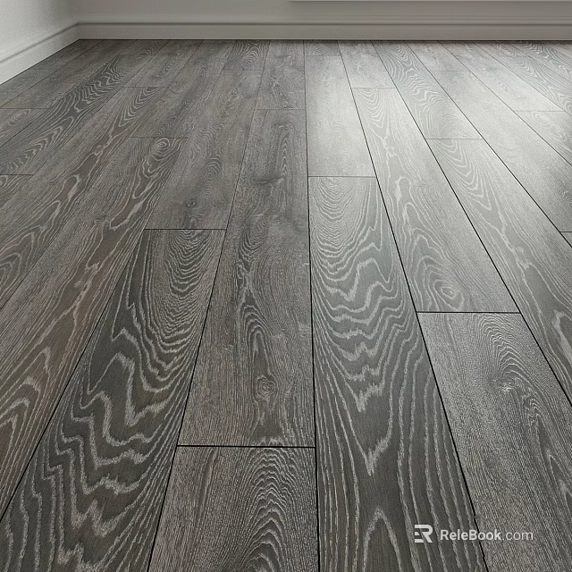 Gray Oak Wooden Flooring With Natural Wood Grain Pattern And Smooth Surface 3d model 