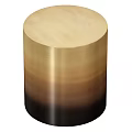 Modern Cylindrical Side Table With Gold Gradient Metallic Vertical Stripe Texture 3d model