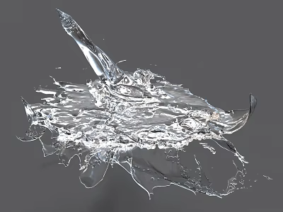 Elegant Transparent Water Splash Decorative Ornament Set For Modern Home Decor 3d model