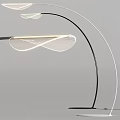 Contemporary Curved Floor Lamp With Transparent Shade And Soft Illumination Design