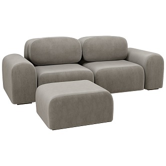 European Style Fabric Sofa American Style Living Room Sofa Office Sofa Tofu Block Sofa Children's Sofa 3d model