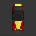Vintage Convertible Car With Yellow Red Body Black Soft Top And White Wall Red Tires