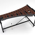Professional Wooden Xylophone With Black Frame And Percussion Mallet