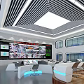 Modern Monitoring Room Public Security Bureau Monitoring Command Hall 3d model