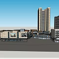 Modern Commercial Complex With Multi Storey Retail Shops Open Spaces And High Rise Buildings