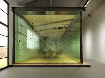 Modern Creative Meeting Room With Glass Walls Geometric Lines And Natural Light 3d model