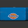 Blue Storage Box With Metal Handle And Colorful Cartoon Character Stickers