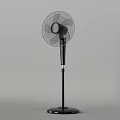 Black Modern Pedestal Cooling Fan With Stable Base And Metal Grille Design