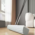 Modern Cleaning Mop For Living Room Wooden Floor With Sofa And Window Background