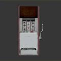 Red And Silver Classic Slot Machine With Reels Lever And Control Buttons 3d model