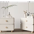 Modern Cream Style Bedside Table Cream Bedside Table 3d model